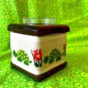 Super groovy embroidered turtle planter